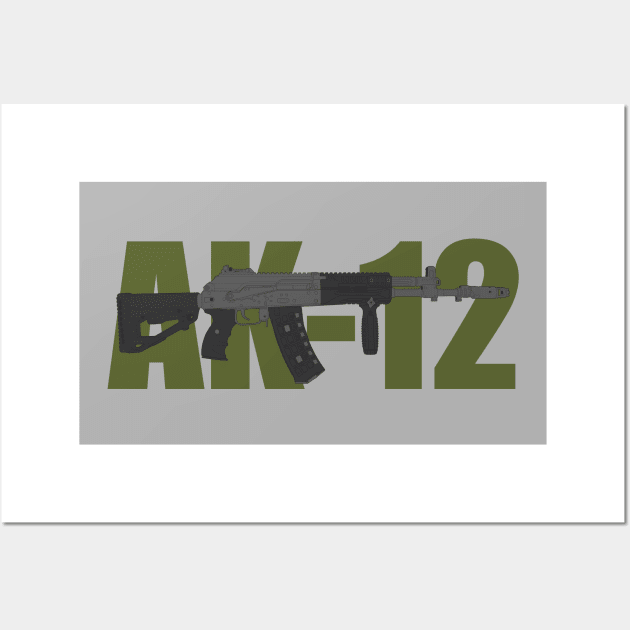 AK-12 (Kalashnikov assault rifle ) color version Wall Art by FAawRay